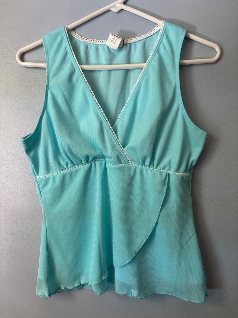 Vintage 90’s Studio Y Aqua V-Neck Wrap-Front Camisole